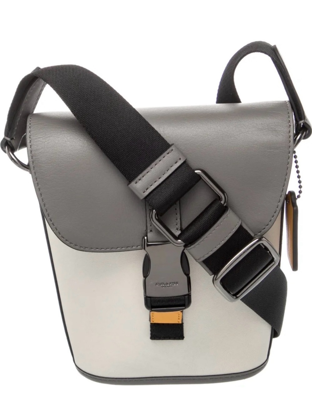 NWT Coach Leather Bucket Two-Tone Gray and White Crossbody Bag